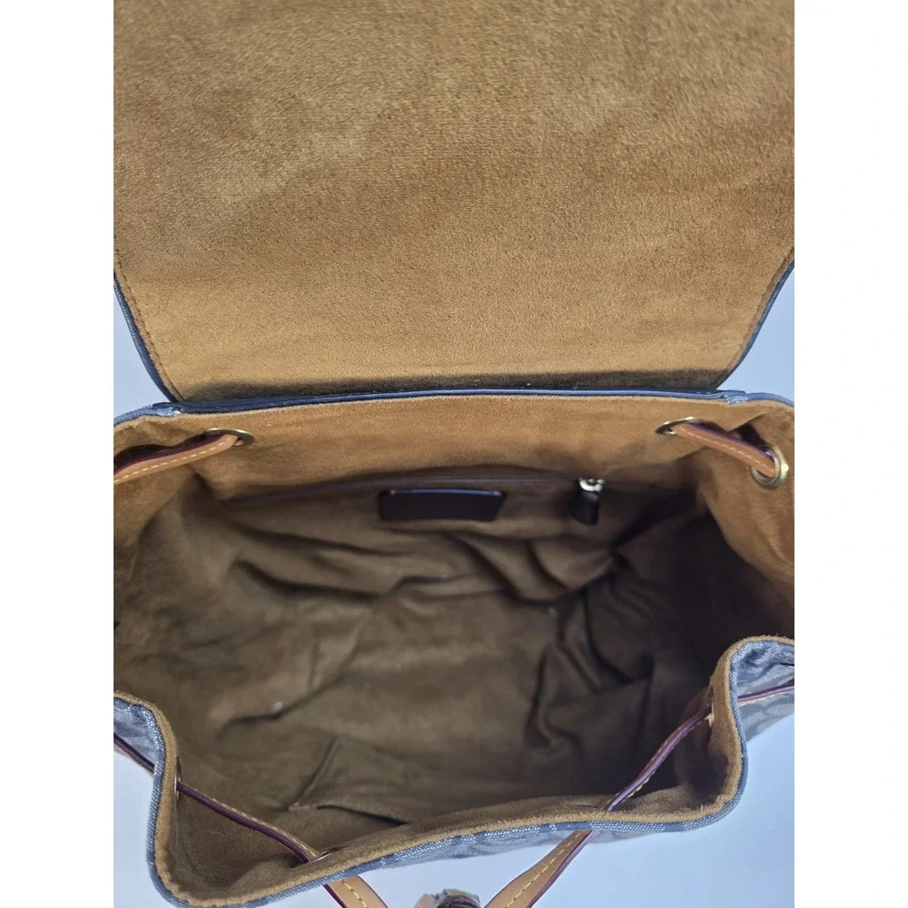 Coach Kleo Backpack in signature chambray w‎ smooth leather details B2257-C8162